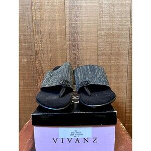 Vivanz Makenzie Women's Heel US Size 8 Black/Silver Metalic